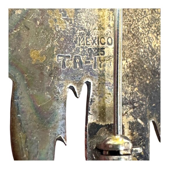 Vtg Mexican Sterling Silver Black Enamel Swan Brooch Taxco Swan Bird Art Deco - Picture 3 of 6